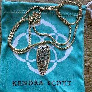 Kendra Scott Sienna Arrowhead Pendant Chain Necklace Two Tone Gold Silver